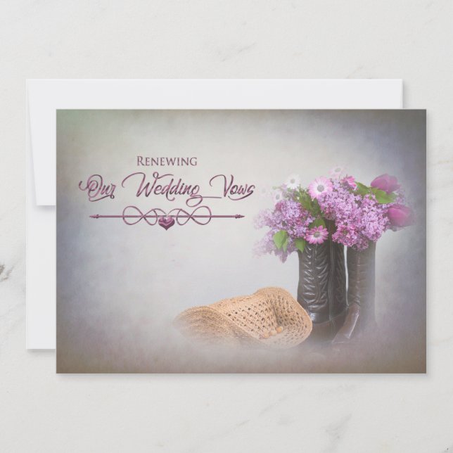 Invitation de renouvellement Vow mariage, Bottes/F (Devant)