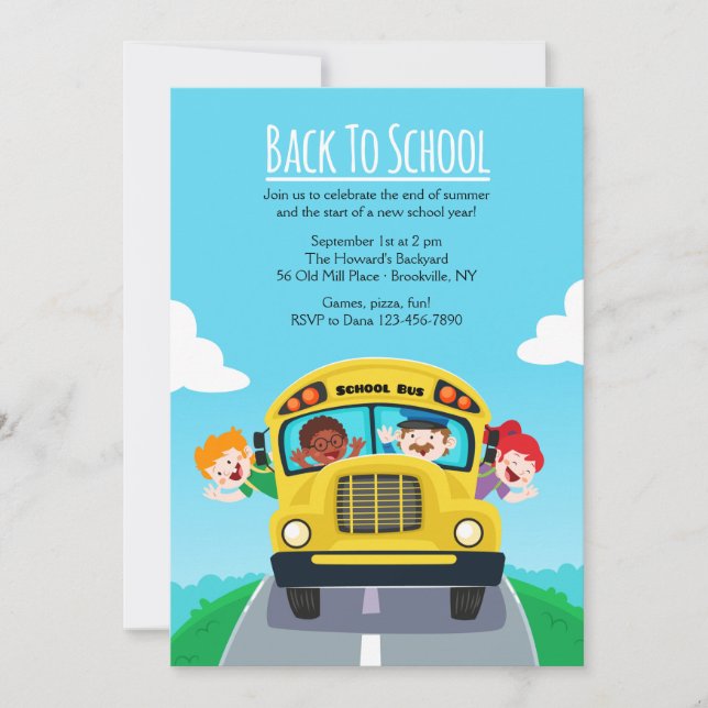 Invitation de rentrée scolaire (Devant)