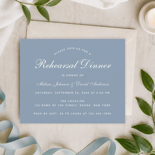Invitation de répétition de dîner budget bleu pous (Créateur téléchargé)