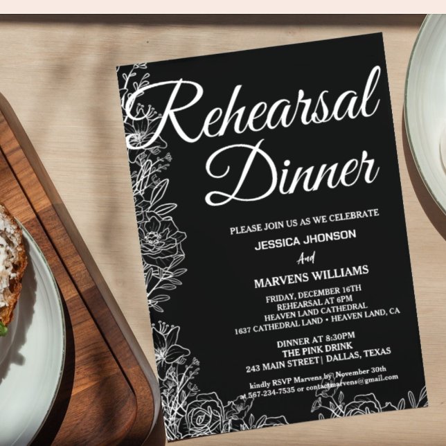 Invitation de répétition de dîner calligraphique n (Créateur téléchargé)