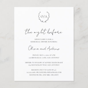 Invitation de répétition de dîner de budget à mono