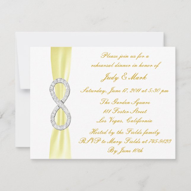 Invitation de répétition de dîner de mariage à l'i (Devant)