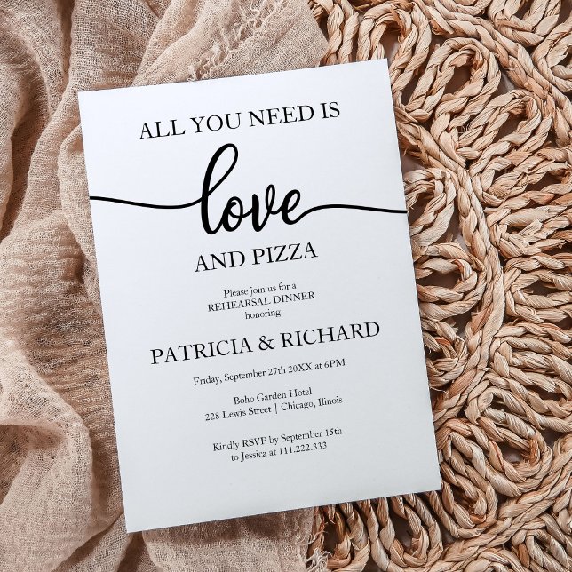 Invitation de répétition de dîner de mariage Love  (Créateur téléchargé)