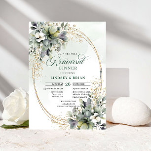 Invitation de répétition de mariage en vert poussi