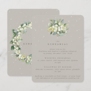 Invitation de répétition de mariage Greige Snowber