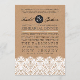Invitation de répétition de mariage rustique de ca