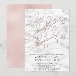 Invitation de répétition en marbre Rose d'or Blush