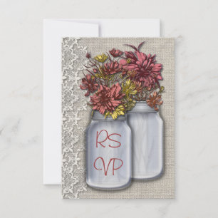 Invitation de réponse Chic Country Charm avec pot 