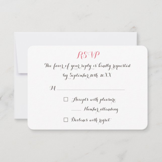 Invitation de réponse de mariage personnalisée élé (Devant)