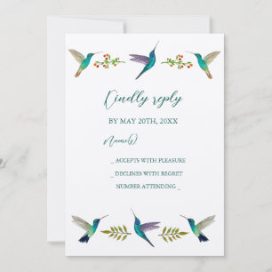Invitation de réponse de mariage pour colibris