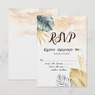 Invitation de réponse de mariage sur la plage aux 