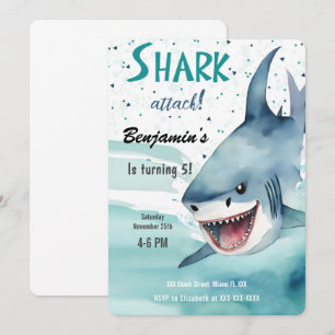 Invitation de requin pour la fête du 5e anniversai