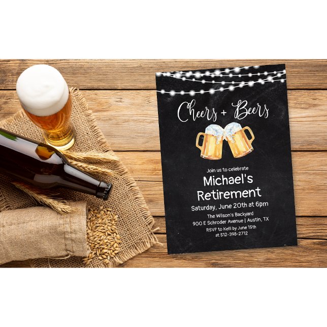 Invitation de retraite Cheers and Beers (Créateur téléchargé)