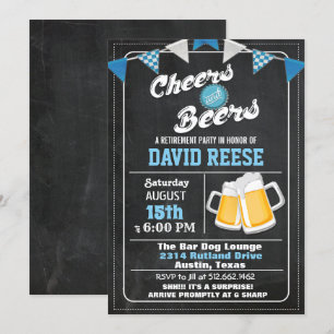 Invitation de retraite Cheers and Beers pour tout