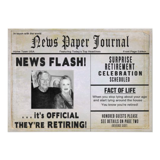 Invitation De Retraite Couple Journal De Photo Zazzle Fr Invitation De Retraite Couple Journal De Photo Zazzle Fr