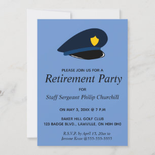 Invitation de retraite de chapeau d'agent de polic