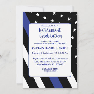 Invitation de retraite de police avec drapeau de l