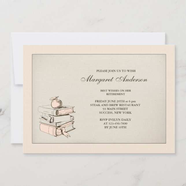 Invitation de retraite des livres du professeur (Devant)