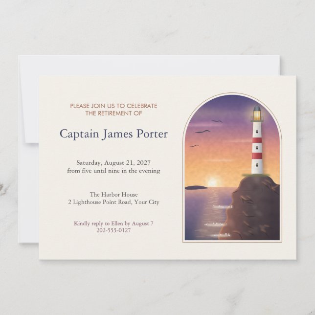 Invitation de retraite en forme d'arche au phare a (Devant)