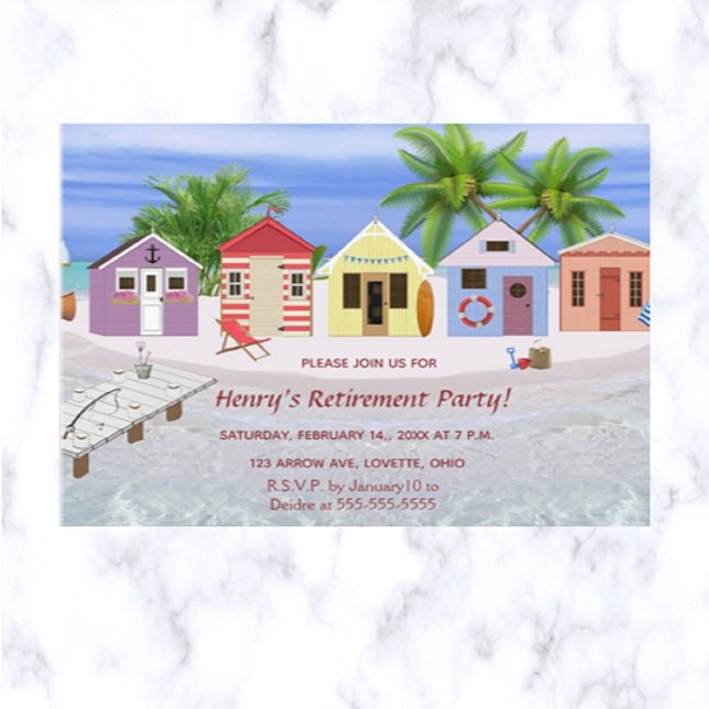 Invitation de retraite modifiable sur la plage des (This is a perfect invitation for a party on a beach!)