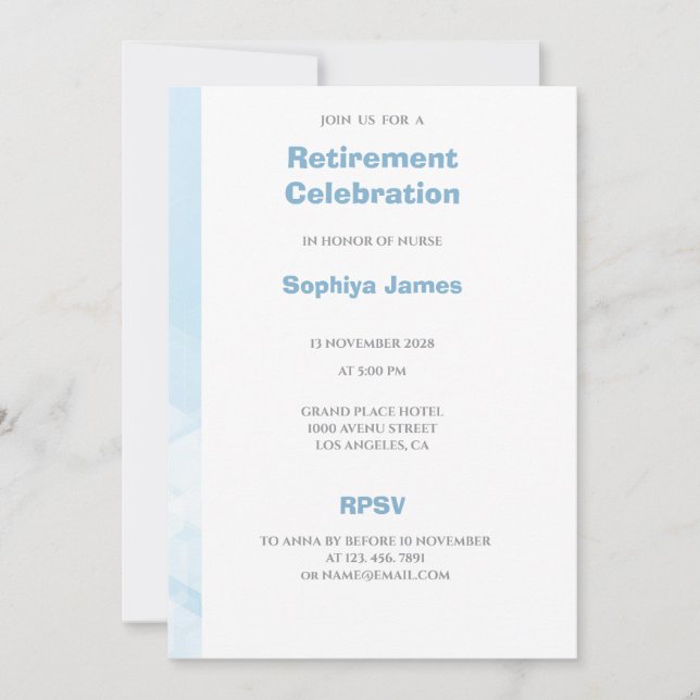 Invitation de retraite pour les soins de santé Ble (Devant)