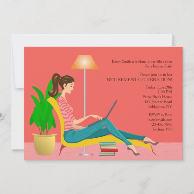Invitation de retraite Surfing the Web (Devant)