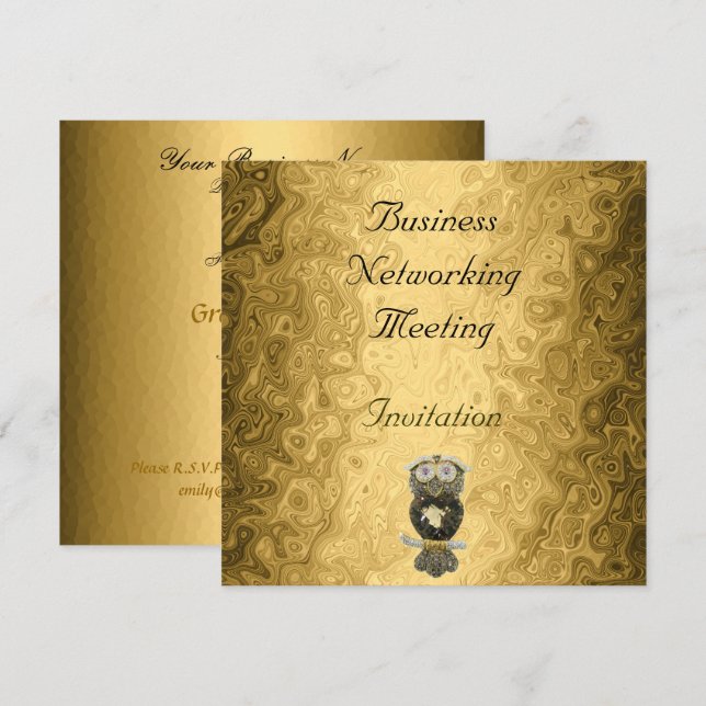 Invitation de réunion d'affaires Gold Changement d (Devant / Derrière)