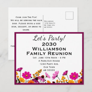 Invitation de réunion de famille de fleurs sauvage