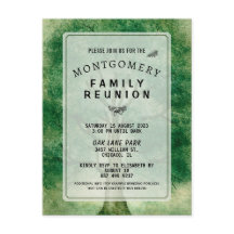 Invitation de réunion de famille du chêne à l'aqua