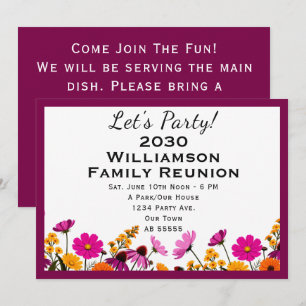 Invitation de réunion de famille Fleurs sauvages c