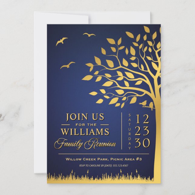 Invitation de réunion de famille personnalisée ble (Devant)