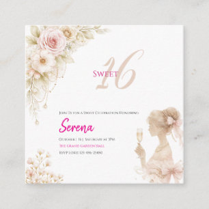 Invitation de rêve fleuri pour un anniversaire Swe