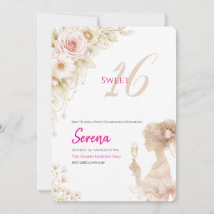 Invitation de rêve fleuri pour un anniversaire Swe