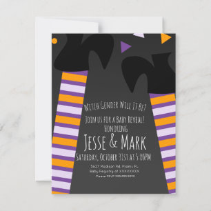Invitation de révélation de genre Halloween Sorciè