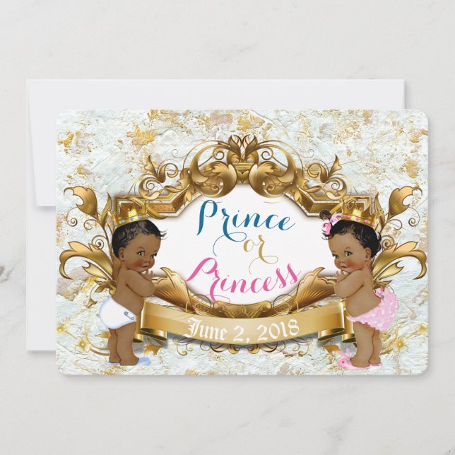 Invitation de révélation de genre Prince et Prince (Devant)