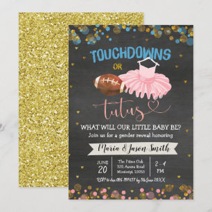 Invitation de révélation de genre Touchdown ou Tut