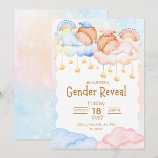 Invitation de révélation de sexe à l'aquarelle ros