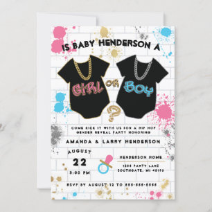 Invitation de révélation de sexe Hip Hop, garçon o