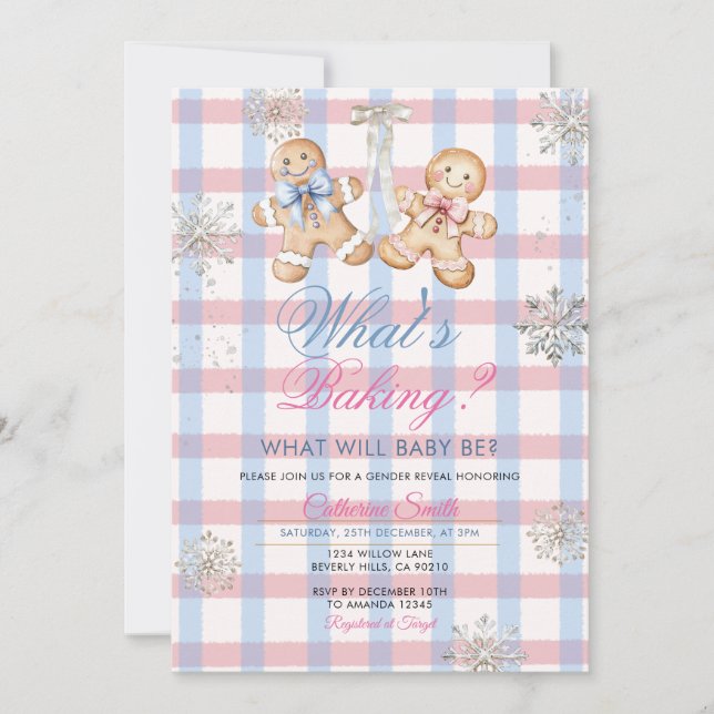 Invitation de révélation de sexe pour bébé en vich (Devant)