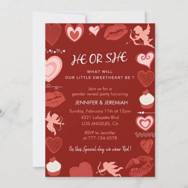 Invitation de révélation de sexe pour la Saint-Val (Devant)