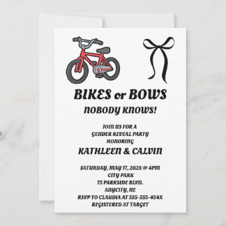 Invitation de révélation de sexe Vélos ou Rubans