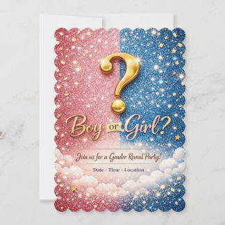Invitation de révélation du sexe Bébé Rose & Bleu