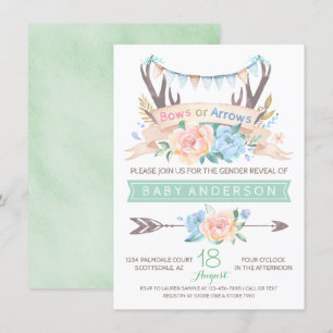 Invitation de révélation du sexe de bébé à thème t