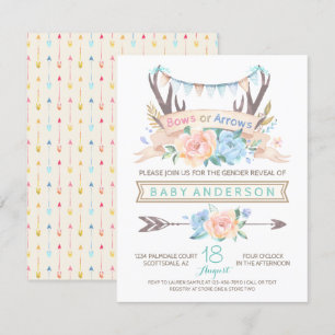Invitation de révélation du sexe de bébé à thème t
