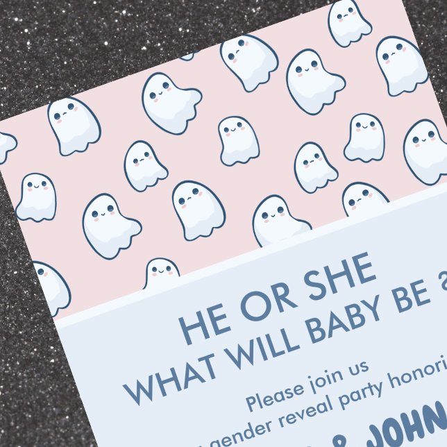 Invitation de révélation du sexe de bébé Halloween (Halloween-Baby-gender-reveal-invitation-Cute-ghost-1)