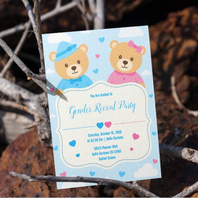 Invitation de révélation du sexe de l'ours mignon (Créateur téléchargé)