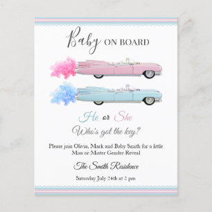 Invitation de révélation du sexe du bébé Cadillac