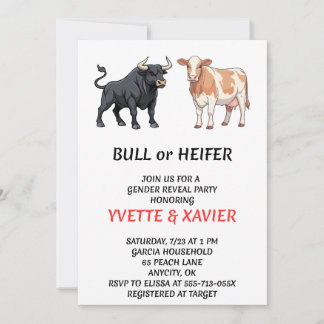 Invitation de révélation du sexe du veau ou de la 