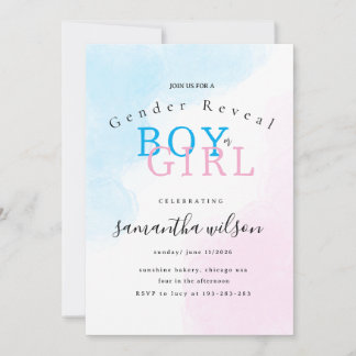 invitation de révélation du sexe rose ou bleu pour