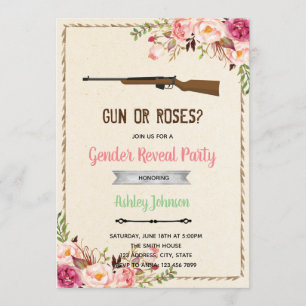 Invitation de révélation du sexe rose ou pistolet